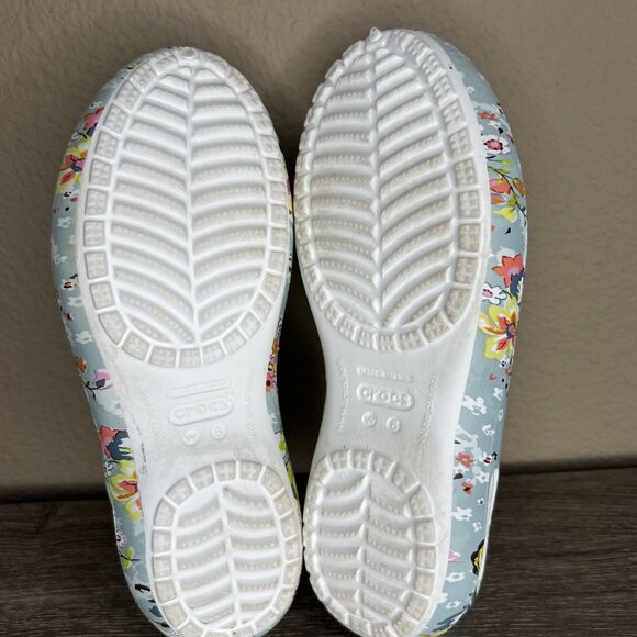 CROCS x Vera Bradley KADEE Limited Edition Blue Floral Flats Womens Size 6 US - Picture 8 of 9